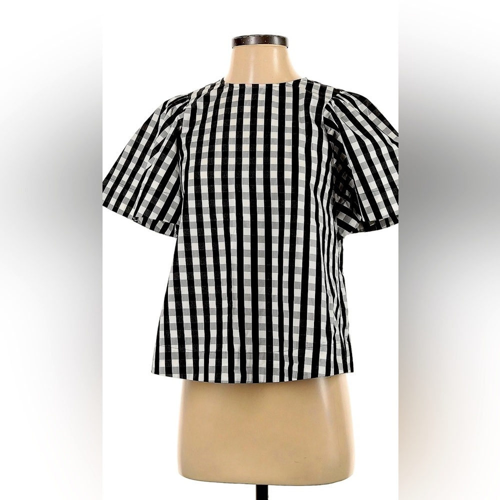 Kate Spade New York Flutter Sleeve Gingham Blouse, size S